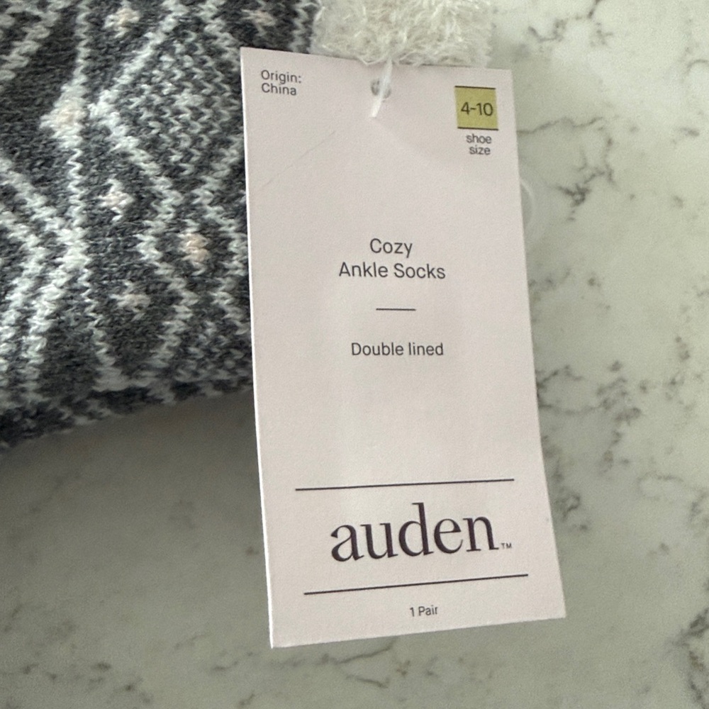 Auden Gray Patterned Socks - Picture 2 of 4